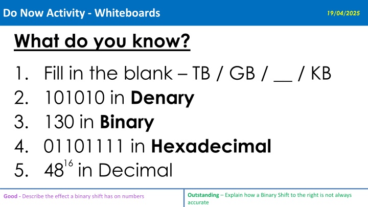 do now activity whiteboards n.w