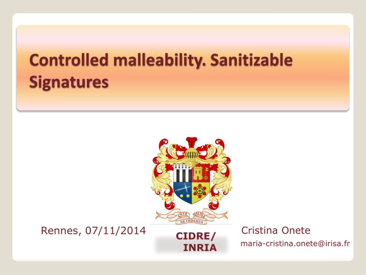 controlled malleability sanitizable signatures n.w