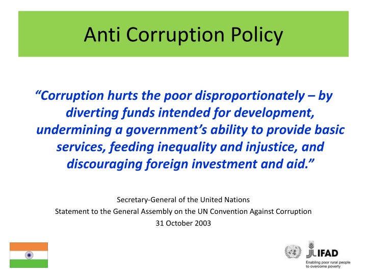 anti corruption policy n.w