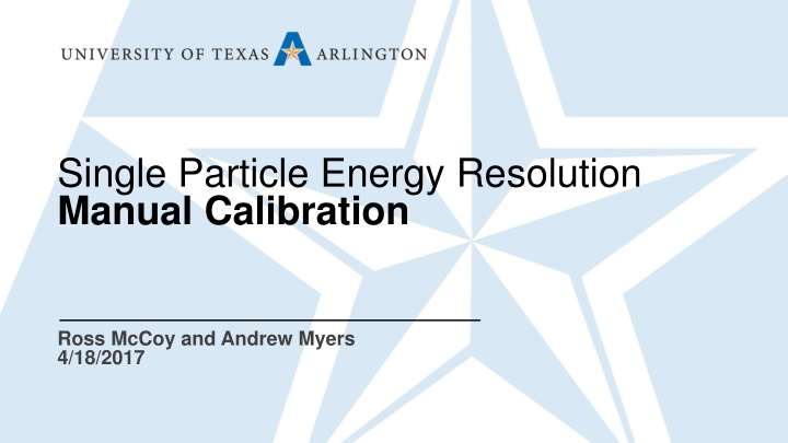 single particle energy resolution manual n.w