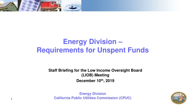 energy division requirements for unspent funds n.w
