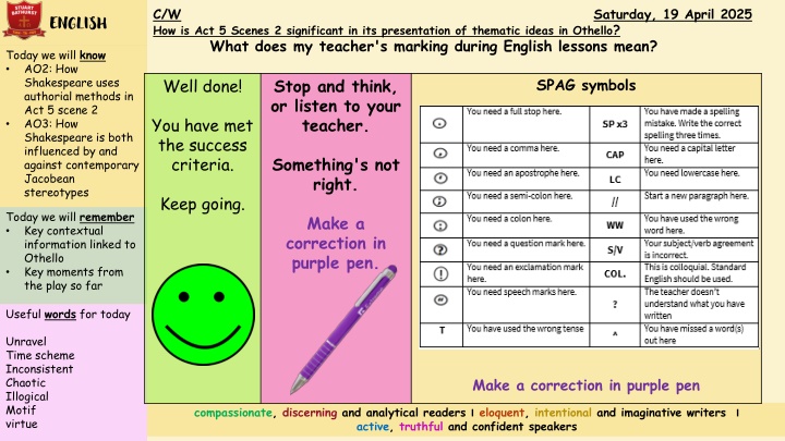 c w how is act 5 scenes 2 significant n.w