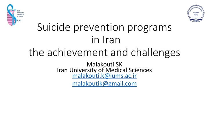 suicide prevention programs in iran n.w