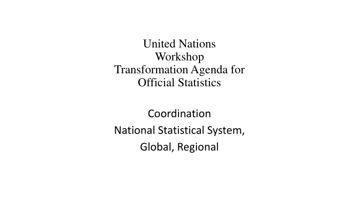 united nations workshop transformation agenda n.w