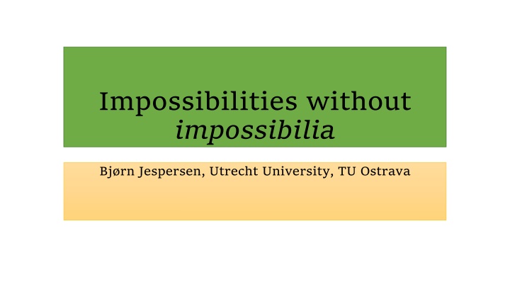 impossibilities without impossibilia n.w