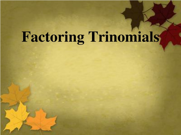 factoring trinomials n.w