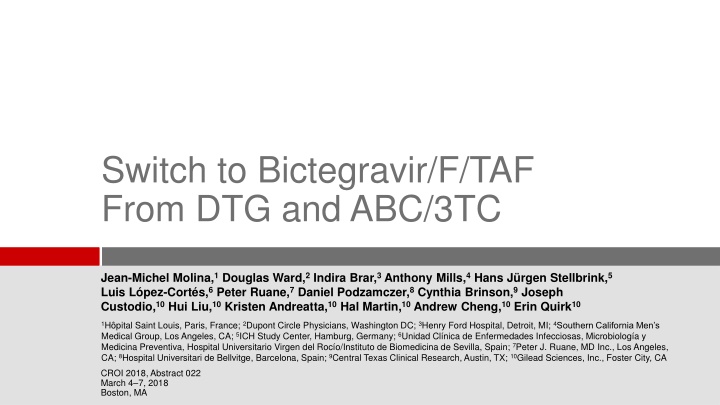 switch to bictegravir f taf from dtg and abc 3tc n.w