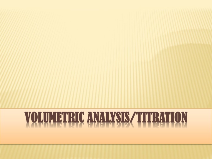 volumetric analysis titration volumetric analysis n.w
