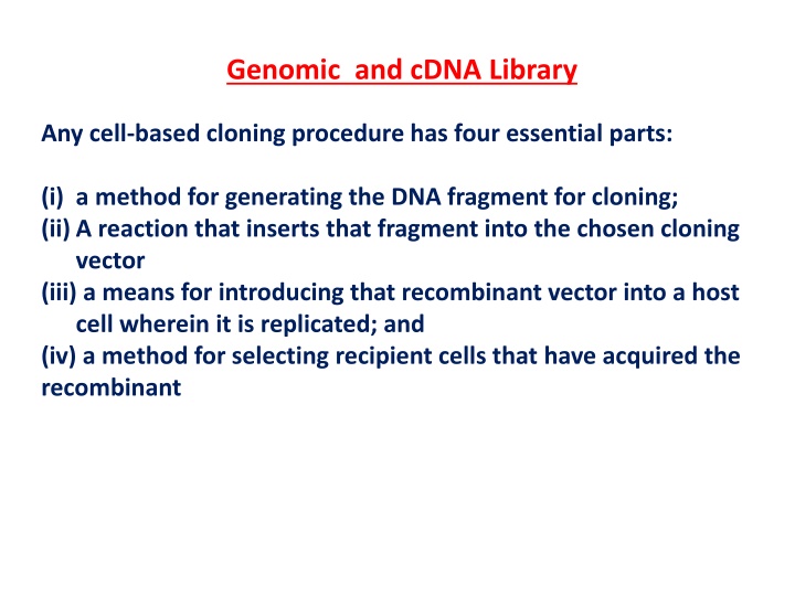 genomic and cdna library n.w