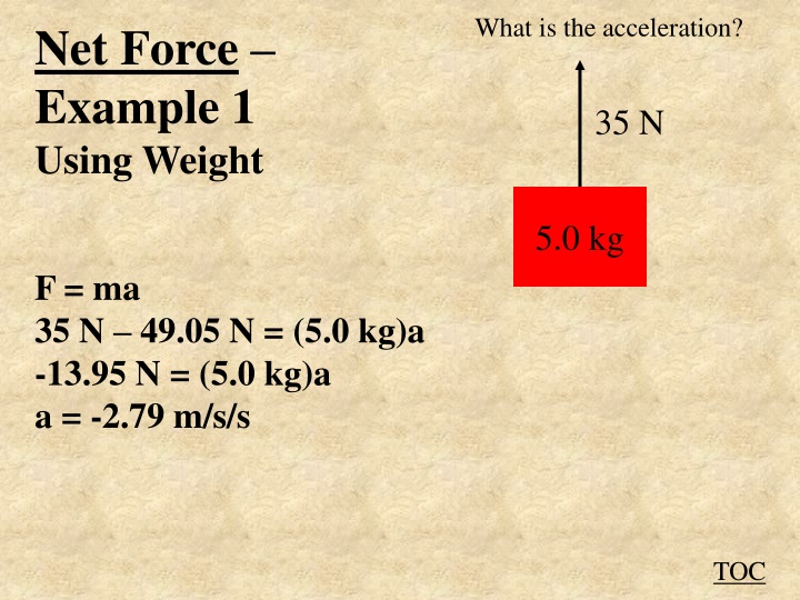 what is the acceleration n.w