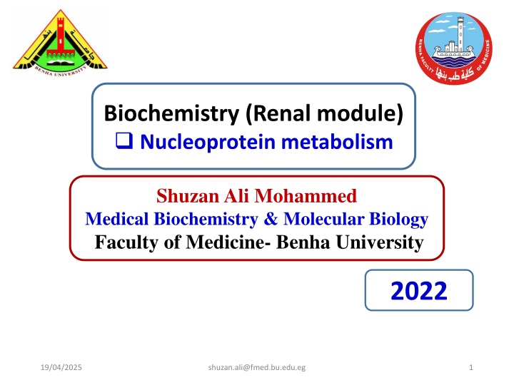 biochemistry renal module nucleoprotein metabolism n.w