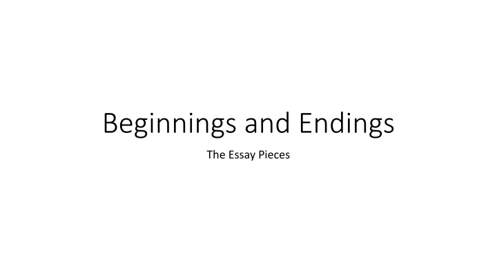 beginnings and endings n.w