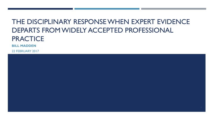 the disciplinary response when expert evidence n.w