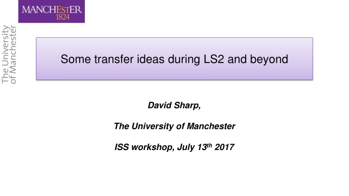 some transfer ideas during ls2 and beyond n.w