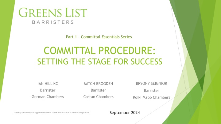part 1 committal essentials series n.w