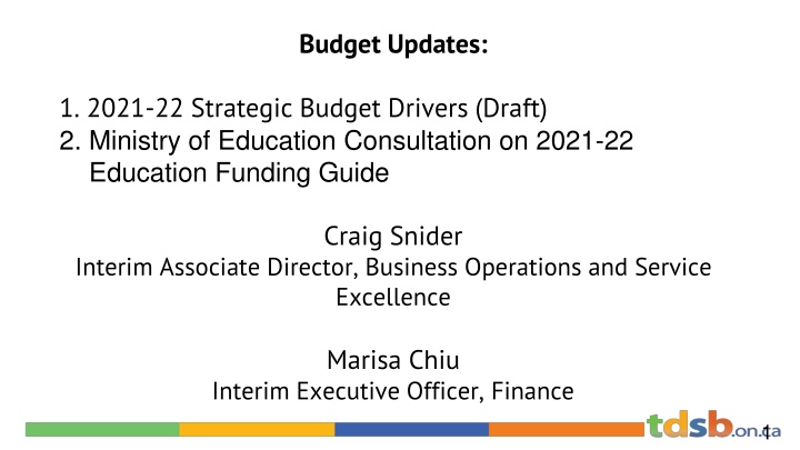 budget updates n.w