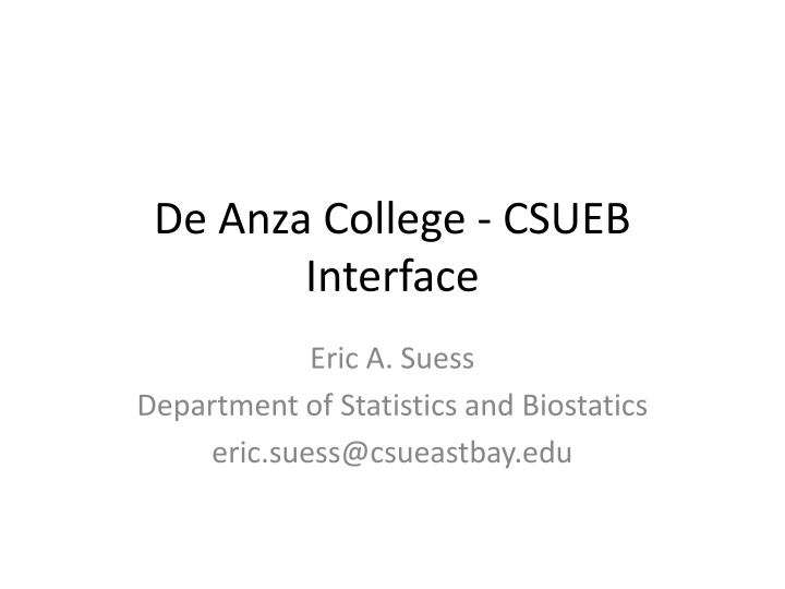de anza college csueb interface n.w