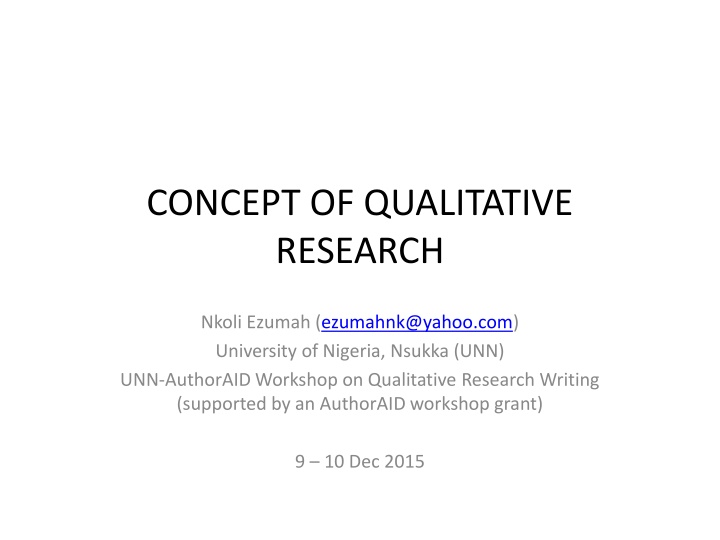 concept of qualitative research n.w