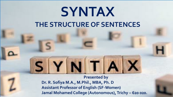 syntax the structure of sentences n.w