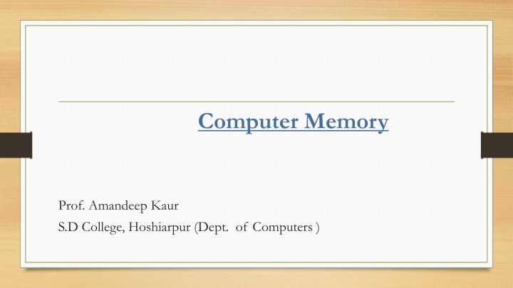computer memory n.w