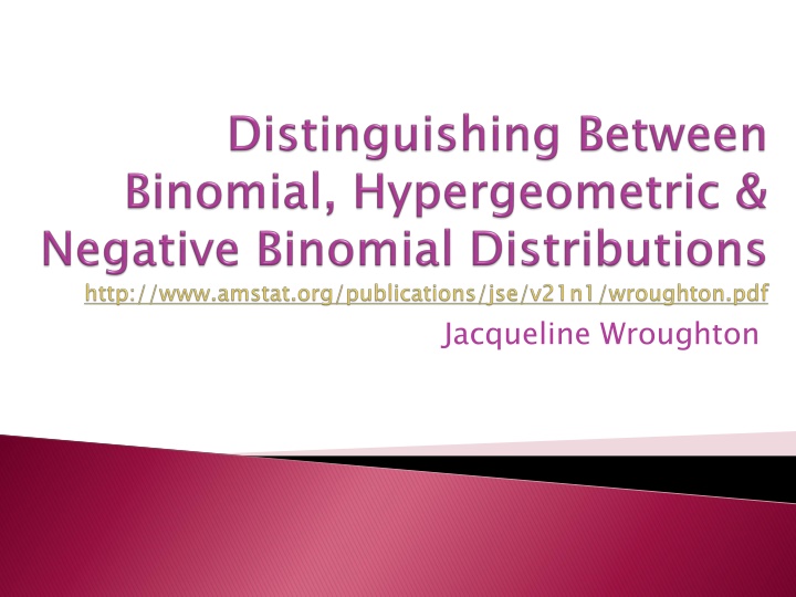 Binomial Distributions in Statistics