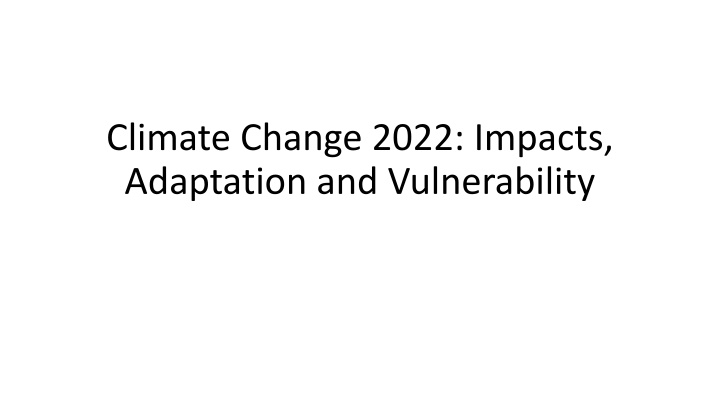 climate change 2022 impacts adaptation n.w