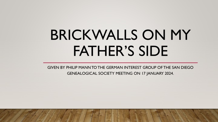 brickwalls on my father s side n.w