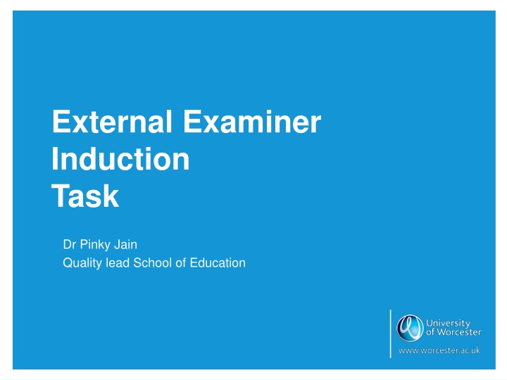 external examiner induction task n.w