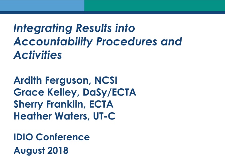 integrating results into accountability n.w