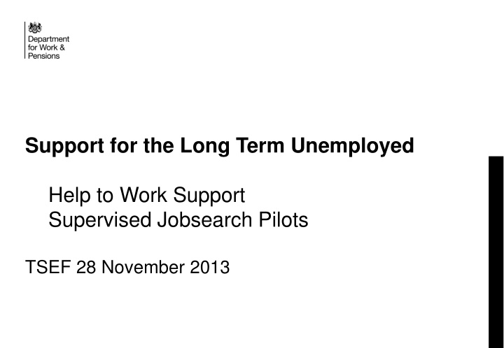 support for the long term unemployed n.w