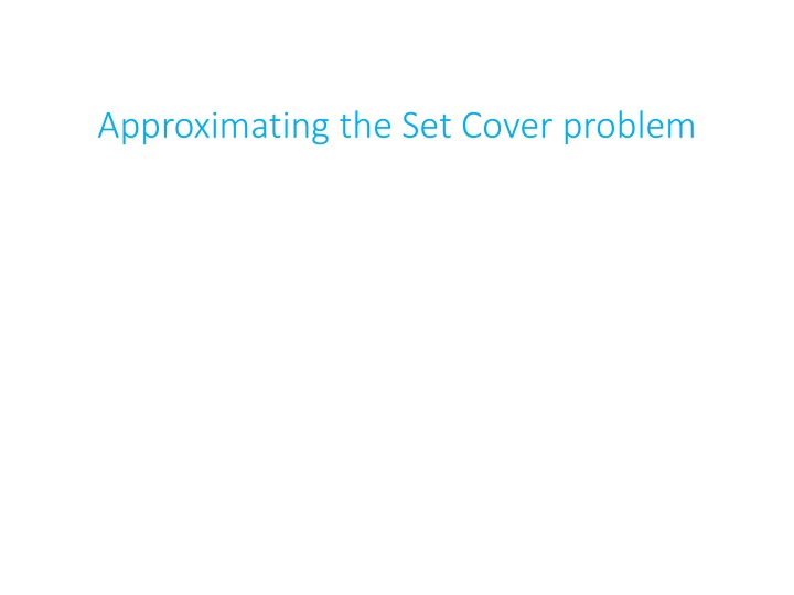 approximating the set cover problem n.w