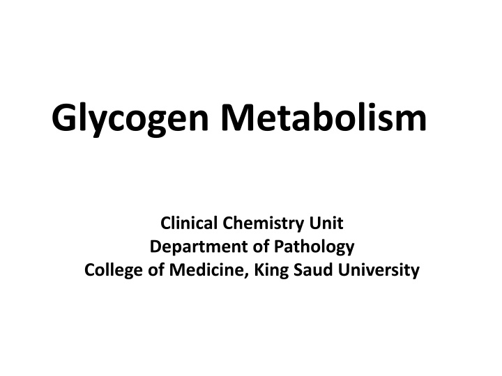 glycogen metabolism n.w