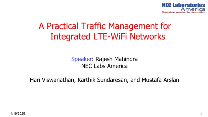 a practical traffic management for integrated n.w