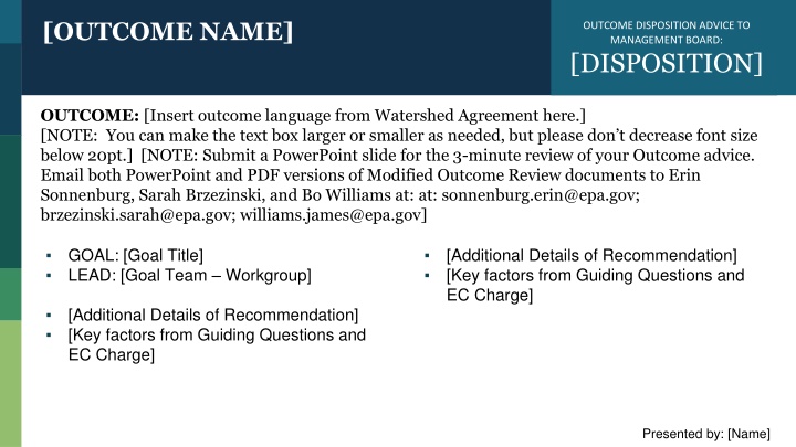 outcome name n.w