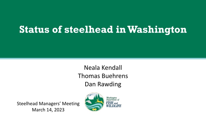 status of steelhead in washington n.w