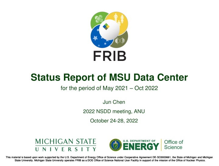 status report of msu data center for the period n.w