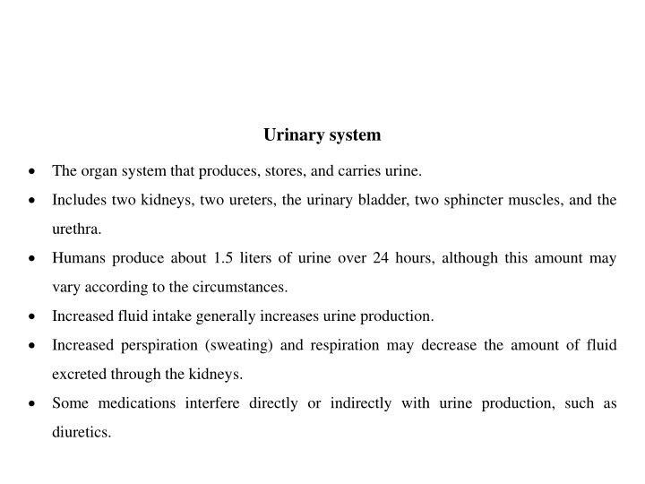 urinary system n.w