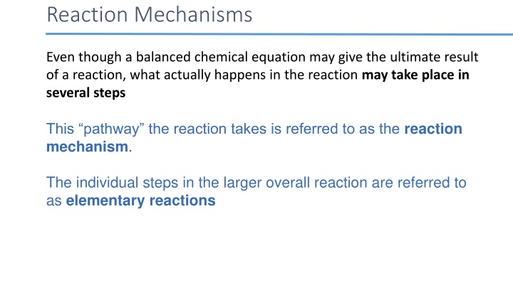 Reaction Mechanisms