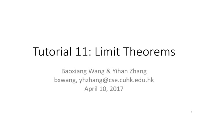 tutorial 11 limit theorems n.w