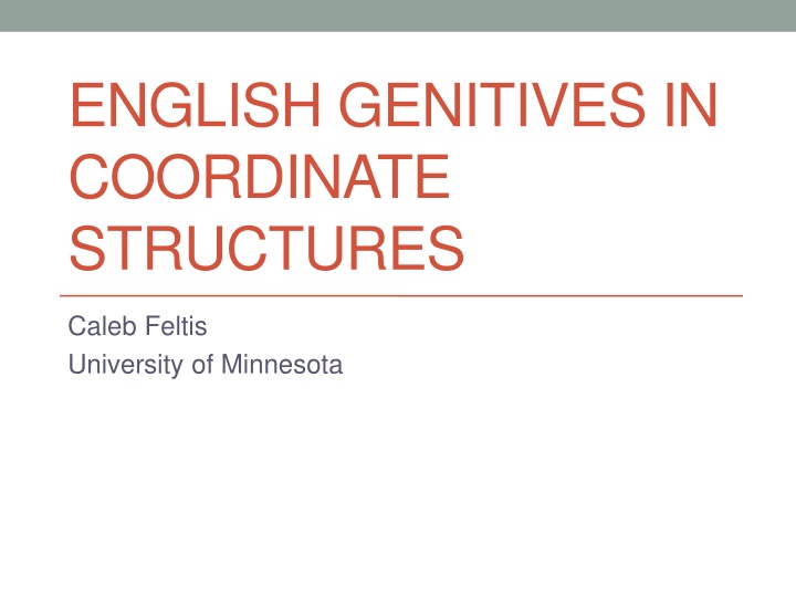 english genitives in coordinate structures n.w