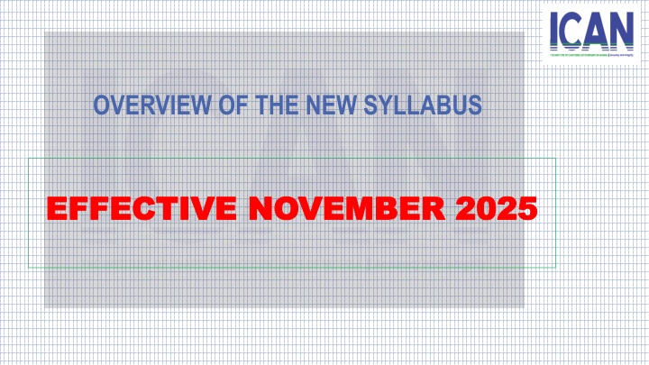 Overview of New Syllabus changes effective November 2025