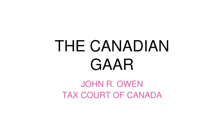 the canadian gaar n.w