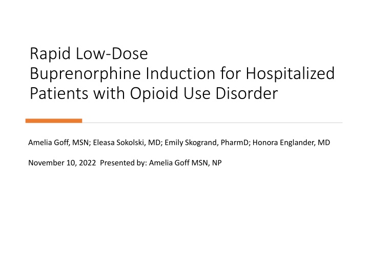 rapid low dose buprenorphine induction n.w