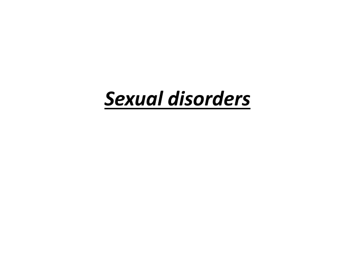 sexual disorders n.w