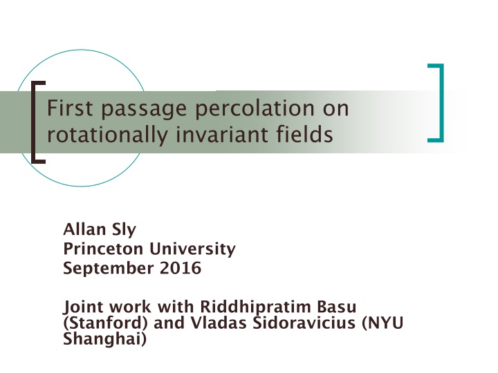 first passage percolation on rotationally n.w