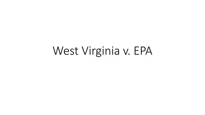 west virginia v epa n.w