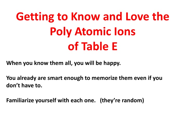 getting to know and love the poly atomic ions n.w