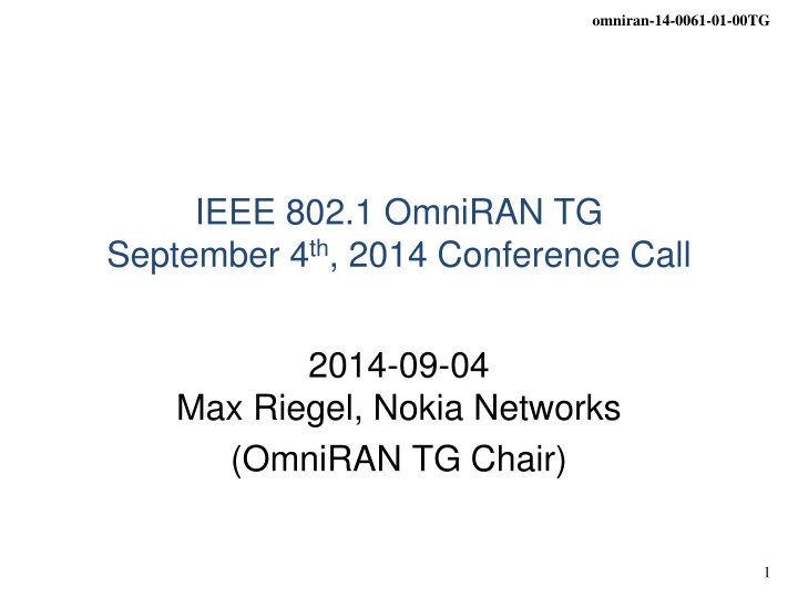 omniran 14 0061 01 00tg n.w