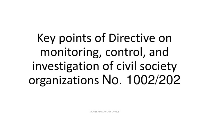 key points of directive on monitoring control n.w