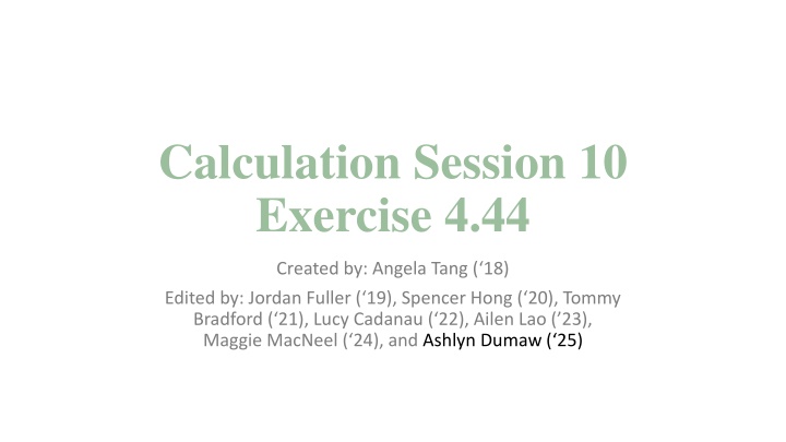 calculation session 10 exercise 4 44 n.w